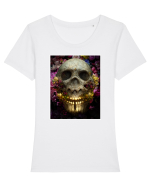 flower skull Tricou mânecă scurtă guler larg fitted Damă Expresser