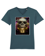 flower skull Tricou mânecă scurtă guler V Bărbat Presenter