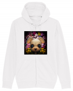 dog in flowers Hanorac cu fermoar Unisex Connector