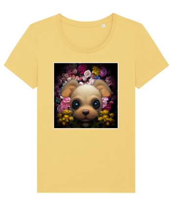 dog in flowers Jojoba