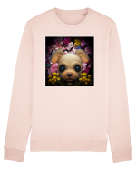 dog in flowers Bluză mânecă lungă Unisex Rise