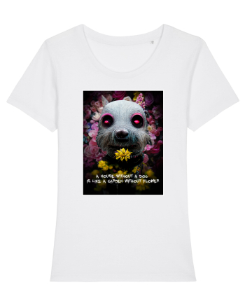 dog in garden White