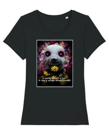 dog in garden Black