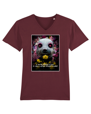 dog in garden Burgundy