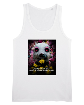 dog in garden White