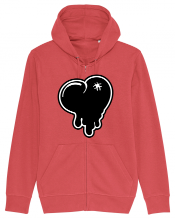 Black heart Carmine Red