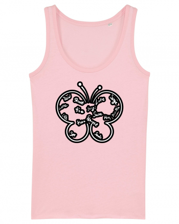 Butterfly with words Cotton Pink