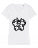 Butterfly with words Tricou mânecă scurtă guler V Damă Evoker