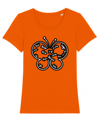 Butterfly with words Bright Orange