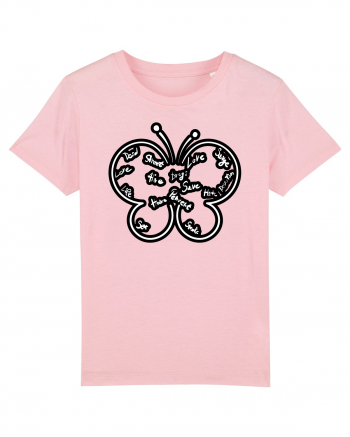 Butterfly with words Cotton Pink