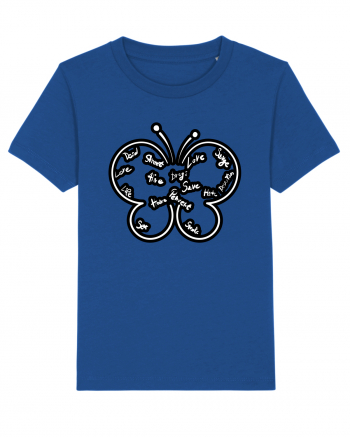 Butterfly with words Majorelle Blue