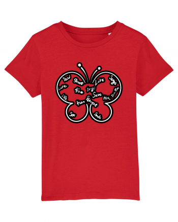 Butterfly with words Red