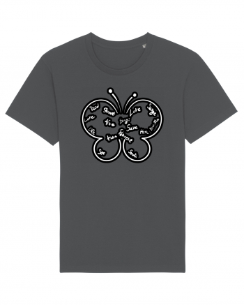 Butterfly with words Anthracite