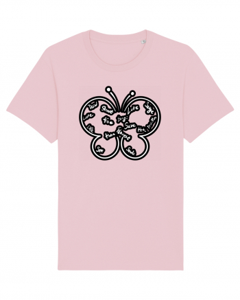 Butterfly with words Cotton Pink