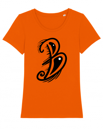 B letter Bright Orange