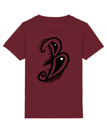 B letter Burgundy