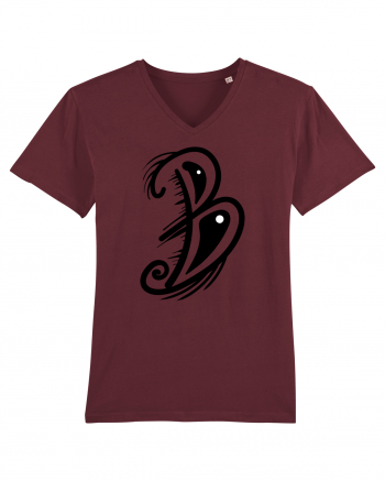 B letter Burgundy