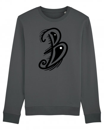 B letter Anthracite