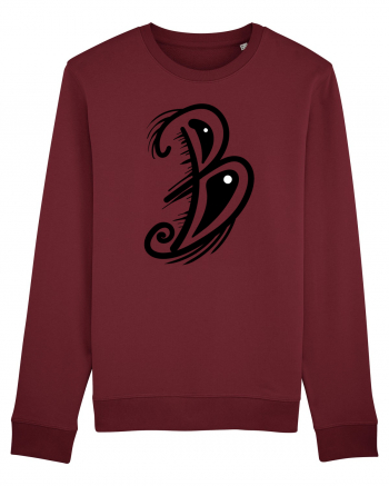 B letter Burgundy