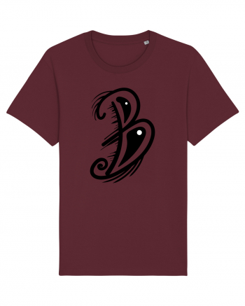 B letter Burgundy