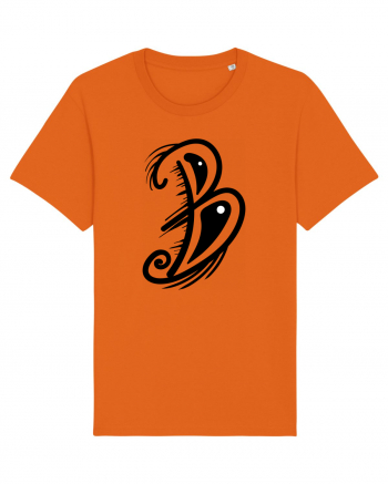 B letter Bright Orange