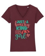 Just a beachy kind of girl Tricou mânecă scurtă guler V Damă Evoker
