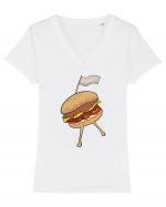 Dancing burger Tricou mânecă scurtă guler V Damă Evoker