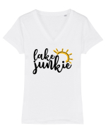 Lake Junkie Tricou mânecă scurtă guler V Damă Evoker