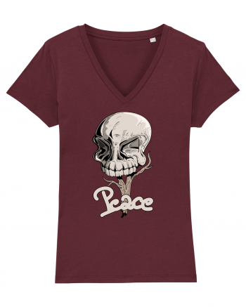 Peace skull head Burgundy