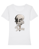 Peace skull head Tricou mânecă scurtă guler larg fitted Damă Expresser