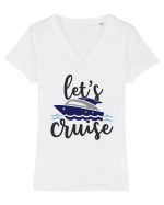 Let's Cruise Tricou mânecă scurtă guler V Damă Evoker