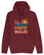 Life is a beach enjoy the waves Hanorac cu fermoar Unisex Connector