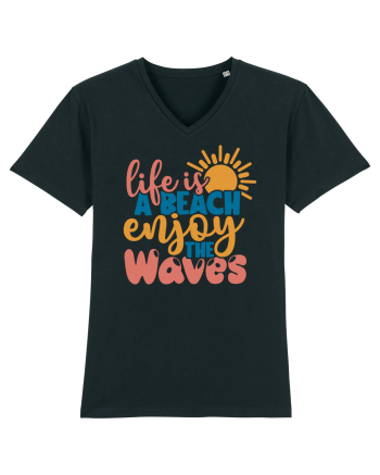 Life is a beach enjoy the waves Black