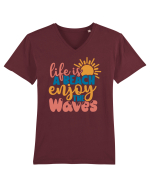 Life is a beach enjoy the waves Tricou mânecă scurtă guler V Bărbat Presenter