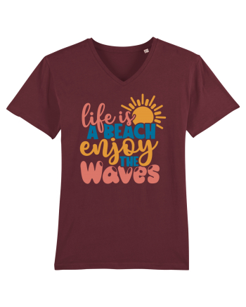 Life is a beach enjoy the waves Burgundy