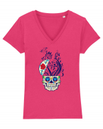 Mexican Skull Tricou mânecă scurtă guler V Damă Evoker