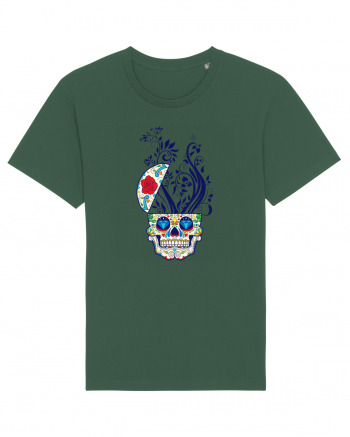 Mexican Skull Bottle Green