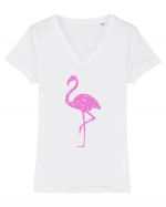 Pink Flamingo Tricou mânecă scurtă guler V Damă Evoker