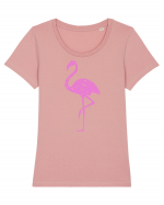 Pink Flamingo Tricou mânecă scurtă guler larg fitted Damă Expresser