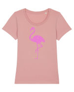 Pink Flamingo Tricou mânecă scurtă guler larg fitted Damă Expresser