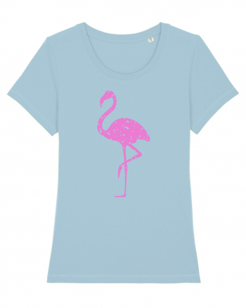 Pink Flamingo Sky Blue