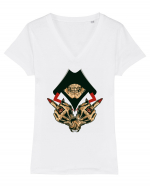 Illuminati Skull Tricou mânecă scurtă guler V Damă Evoker