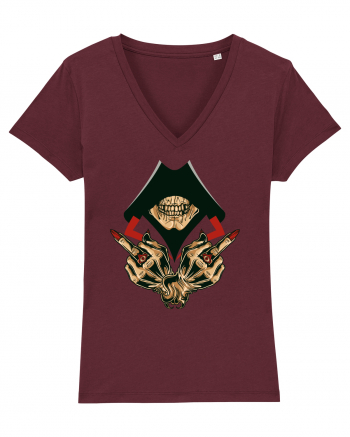 Illuminati Skull Burgundy