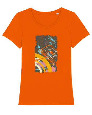 Retro Vintage Classic Cassette Bright Orange