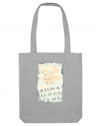 Birds On Full Moon Heather Grey