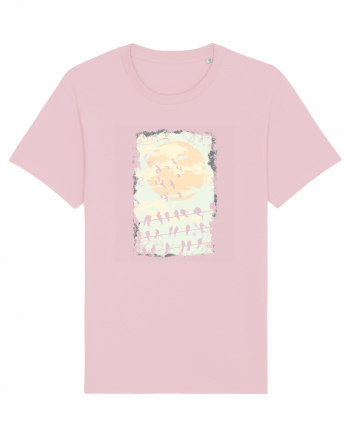 Birds On Full Moon Cotton Pink