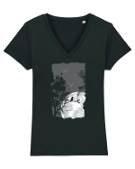 Full Moon Crow Tricou mânecă scurtă guler V Damă Evoker