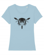 Owl Tricou mânecă scurtă guler larg fitted Damă Expresser