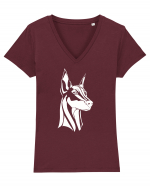 Doberman Tricou mânecă scurtă guler V Damă Evoker