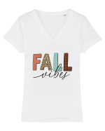 Fall Vibes Tricou mânecă scurtă guler V Damă Evoker